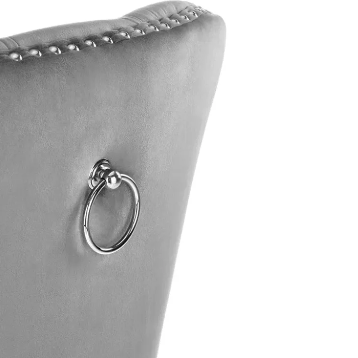 Set 2 sedie sala da pranzo classiche in tessuto grigio Briar
