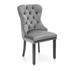 Set 2 sedie sala da pranzo classiche in tessuto grigio Briar