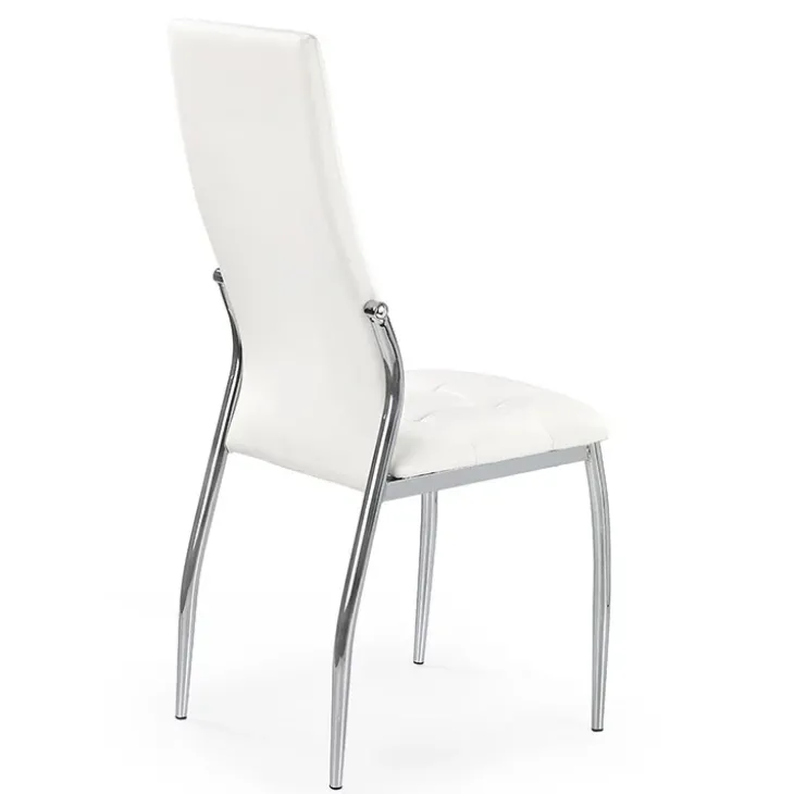 Set 4 sedie sala da pranzo imbottite in ecopelle bianco e struttura acciaio Sveva Gihome®