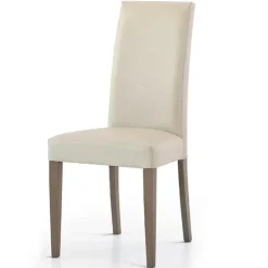 Set 4 sedie sala da pranzo imbottite in ecopelle moderne bianco avorio Bice Gihome®