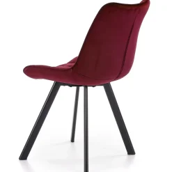 Set 2 sedie sala da pranzo imbottite in velluto rosso bordeaux Tessa
