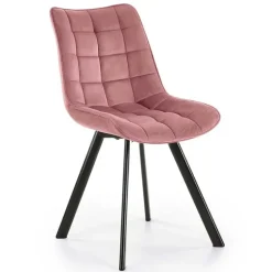 Set 2 sedie sala da pranzo imbottite in velluto rosa Tessa