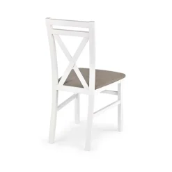 Set 2 sedie sala da pranzo imbottite in tessuto stile shabby bianco beige Janet