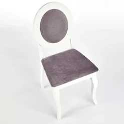 Set 2 sedie sala da pranzo imbottite in tessuto grigio bianco Adna