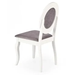 Set 2 sedie sala da pranzo imbottite in tessuto grigio bianco Adna