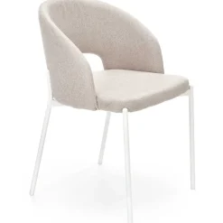 Set 2 sedie sala da pranzo imbottite in tessuto beige Turbo