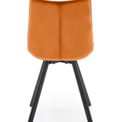 Set 2 sedie sala da pranzo imbottite in velluto arancio terracotta Tessa