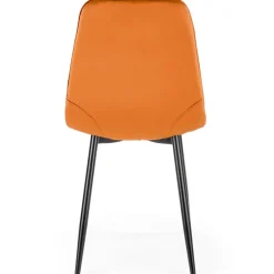 Set 4 sedie sala da pranzo imbottite in velluto arancio terracotta Amos
