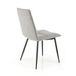 Set 4 sedie sala da pranzo imbottite in tessuto grigio Quiche