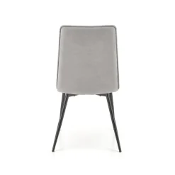 Set 4 sedie sala da pranzo imbottite in tessuto grigio Quiche