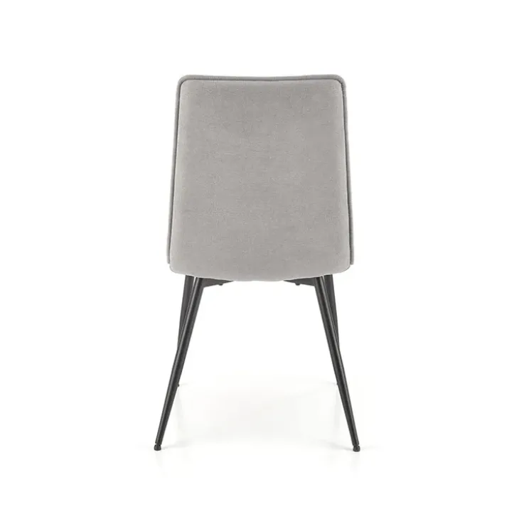 Set 4 sedie sala da pranzo imbottite in tessuto grigio Quiche