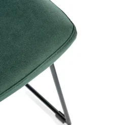 Set 2 sedie sala da pranzo imbottite in velluto verde scuro nero Malabo