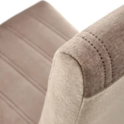 Set 2 sedie sala da pranzo imbottite in velluto trapuntato beige Mascate