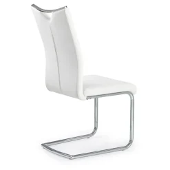 Set 4 sedie sala da pranzo imbottite in ecopelle bianco con gambe in metallo Soraya