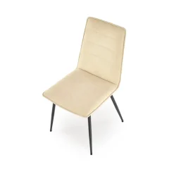 Set 4 sedie sala da pranzo imbottite in tessuto beige Quiche