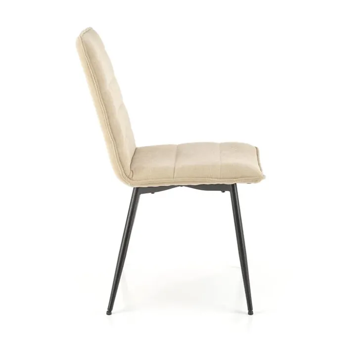 Set 4 sedie sala da pranzo imbottite in tessuto beige Quiche
