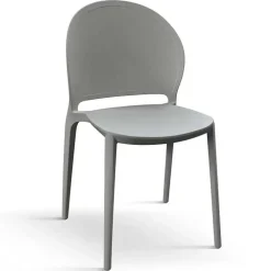 Set 4 sedie sala da pranzo impilabili moderne in polipropilene grigio Pelican