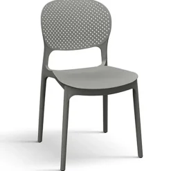 Set 4 sedie sala da pranzo impilabili in polipropilene grigio Elbow