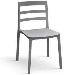 Set 4 sedie sala da pranzo impilabili moderne in polipropilene grigio Nature