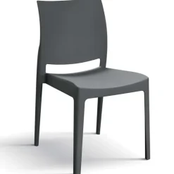 Set 4 sedie sala da pranzo impilabili in polipropilene grigio Velum