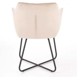 Set 2 sedie sala da pranzo industrial imbottite in velluto beige Elsa