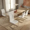 Set 4 sedie sala da pranzo in ecopelle imbottite e metallo bianco Gloria