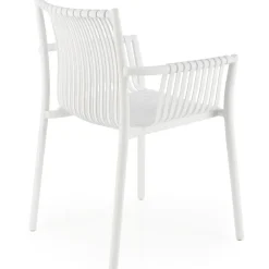 Set 4 sedie sala da pranzo in polipropilene impilabili con braccioli bianco Wren