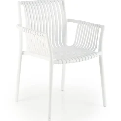 Set 4 sedie sala da pranzo in polipropilene impilabili con braccioli bianco Wren