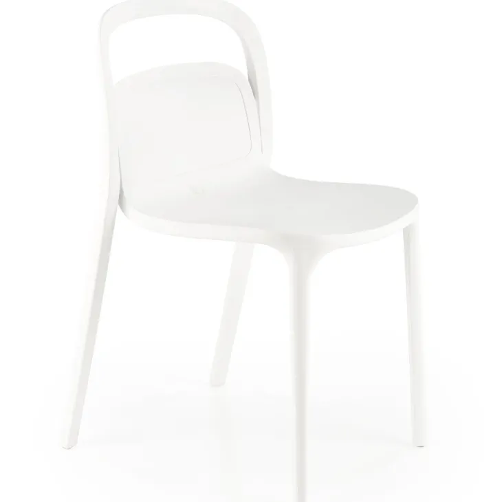 Set 4 sedie sala da pranzo in polipropilene impilabili bianco Carol