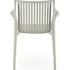 Set 4 sedie sala da pranzo in polipropilene impilabili con braccioli grigio Wren