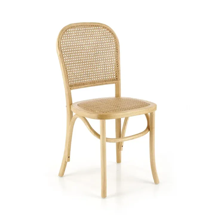Set 2 sedie sala da pranzo in rattan naturale Ivory