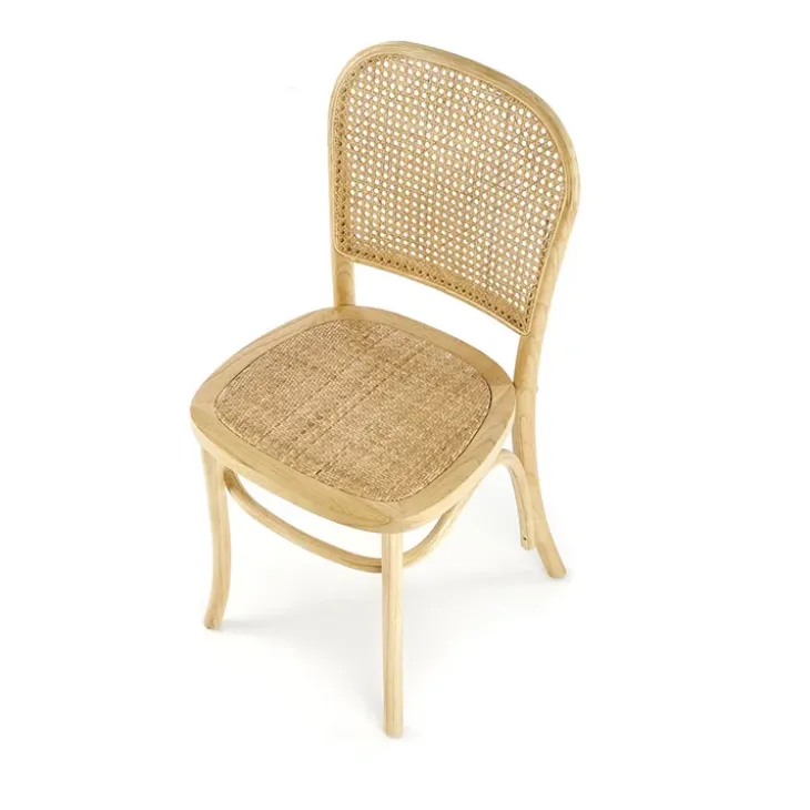 Set 2 sedie sala da pranzo in rattan naturale Ivory
