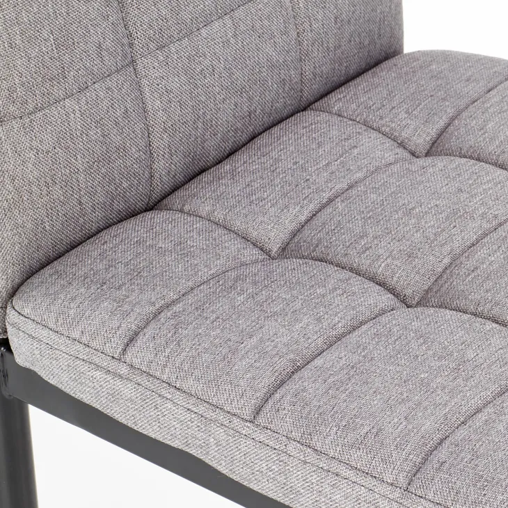 Set 4 sedie sala da pranzo in tessuto e metallo moderne grigio Ylenia