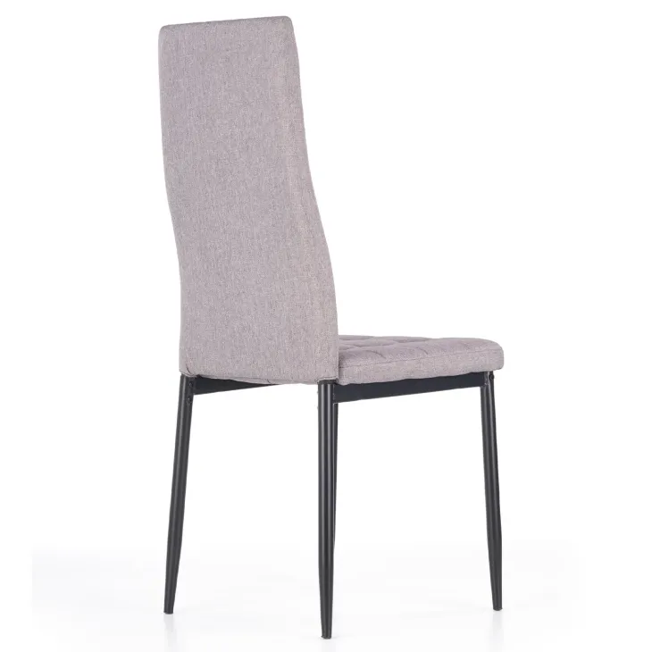 Set 4 sedie sala da pranzo in tessuto e metallo moderne grigio Ylenia