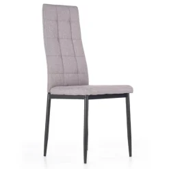 Set 4 sedie sala da pranzo in tessuto e metallo moderne grigio Ylenia
