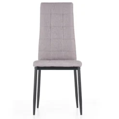 Set 4 sedie sala da pranzo in tessuto e metallo moderne grigio Ylenia