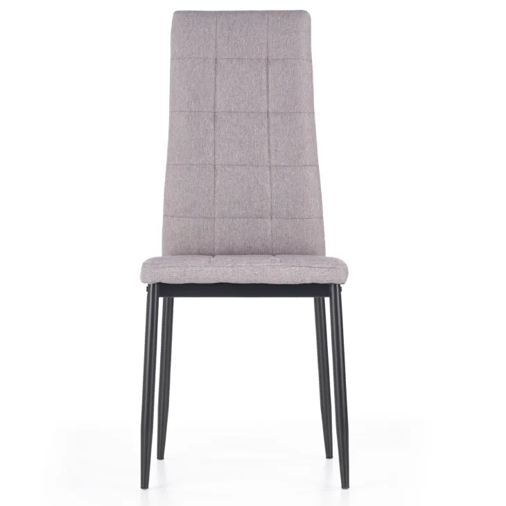 Set 4 sedie sala da pranzo in tessuto e metallo moderne grigio Ylenia