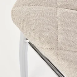 Set 4 sedie sala da pranzo in tessuto e gambe metallo beige Amanda