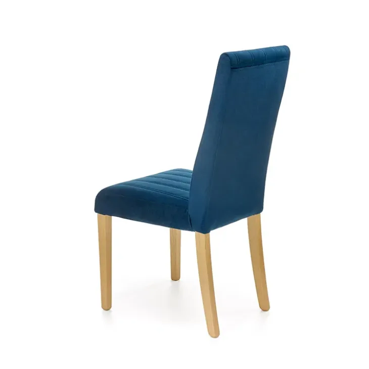 Set 2 sedie sala da pranzo in tessuto velluto trapuntato blu Doha