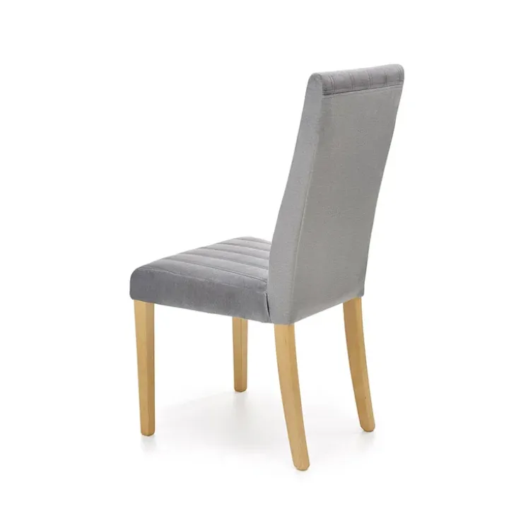Set 2 sedie sala da pranzo in tessuto velluto trapuntato grigio Doha