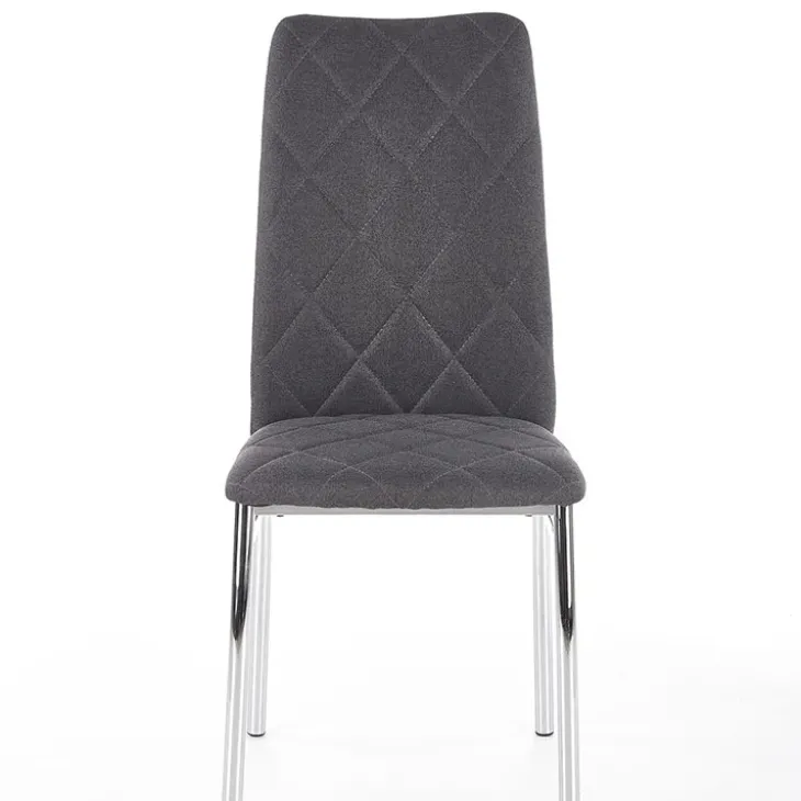 Set 4 sedie sala da pranzo in tessuto e gambe metallo grigio scuro Amanda
