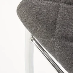 Set 4 sedie sala da pranzo in tessuto e gambe metallo grigio scuro Amanda