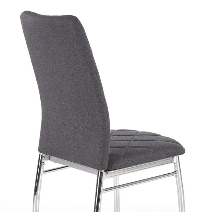 Set 4 sedie sala da pranzo in tessuto e gambe metallo grigio scuro Amanda
