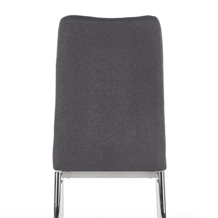 Set 4 sedie sala da pranzo in tessuto e gambe metallo grigio scuro Amanda