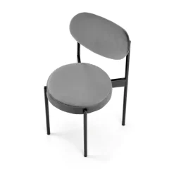 Set 4 sedie sala da pranzo in tessuto grigio Leela