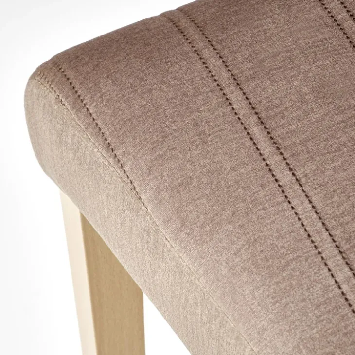 Set 2 sedie sala da pranzo in tessuto velluto trapuntato beige Doha