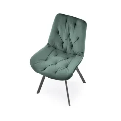 Set 2 sedie sala da pranzo in velluto con funzione girevole verde scuro Sango