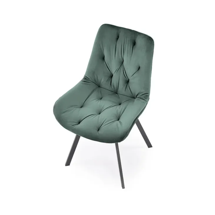 Set 2 sedie sala da pranzo in velluto con funzione girevole verde scuro Sango