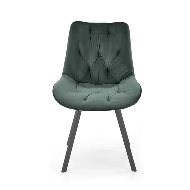 Set 2 sedie sala da pranzo in velluto con funzione girevole verde scuro Sango