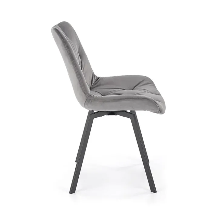 Set 2 sedie sala da pranzo in velluto con funzione girevole grigio Sango